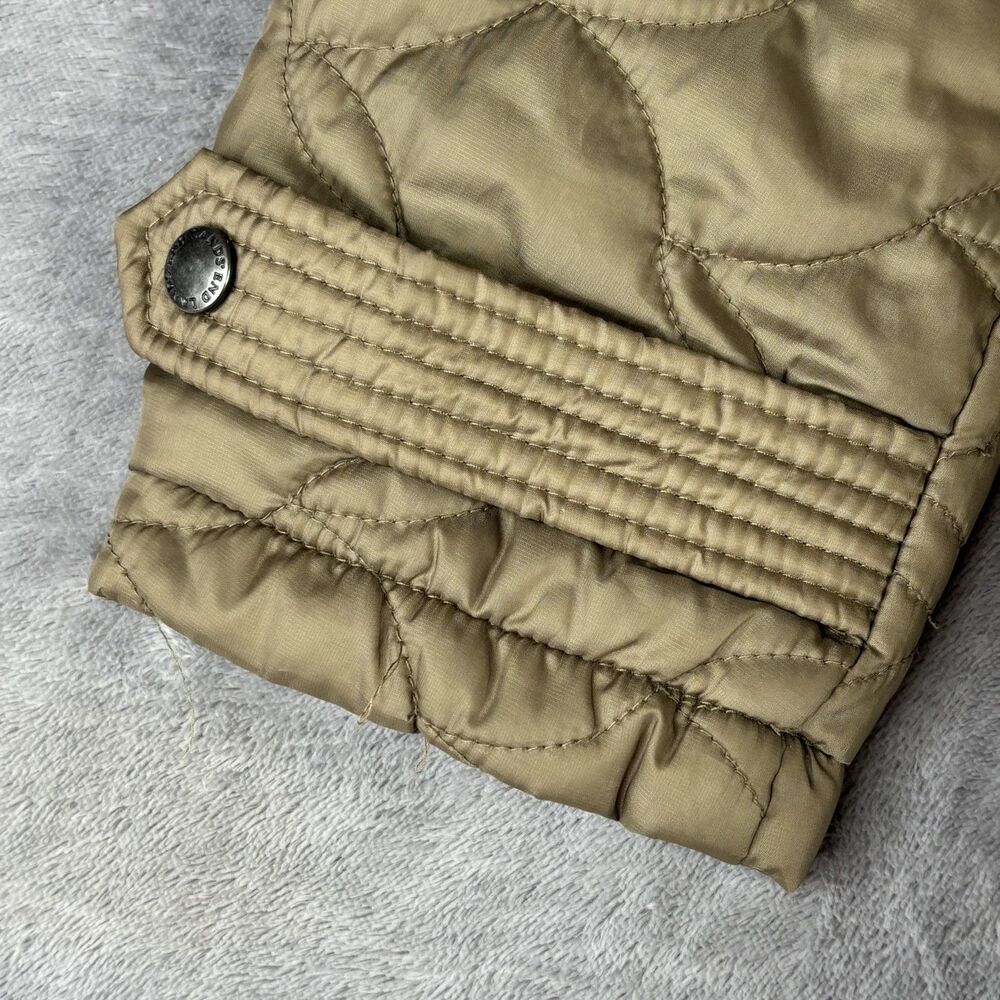 Lands' End Coat‎ Womens Small Tan Khaki Quilted Belted Snap Front Insulated - Picture 7 of 11